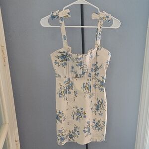 Anthropologie Blue and Green Floral Dress